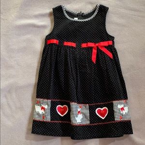 Little Girl Polka Dot Corduroy Dress 4T